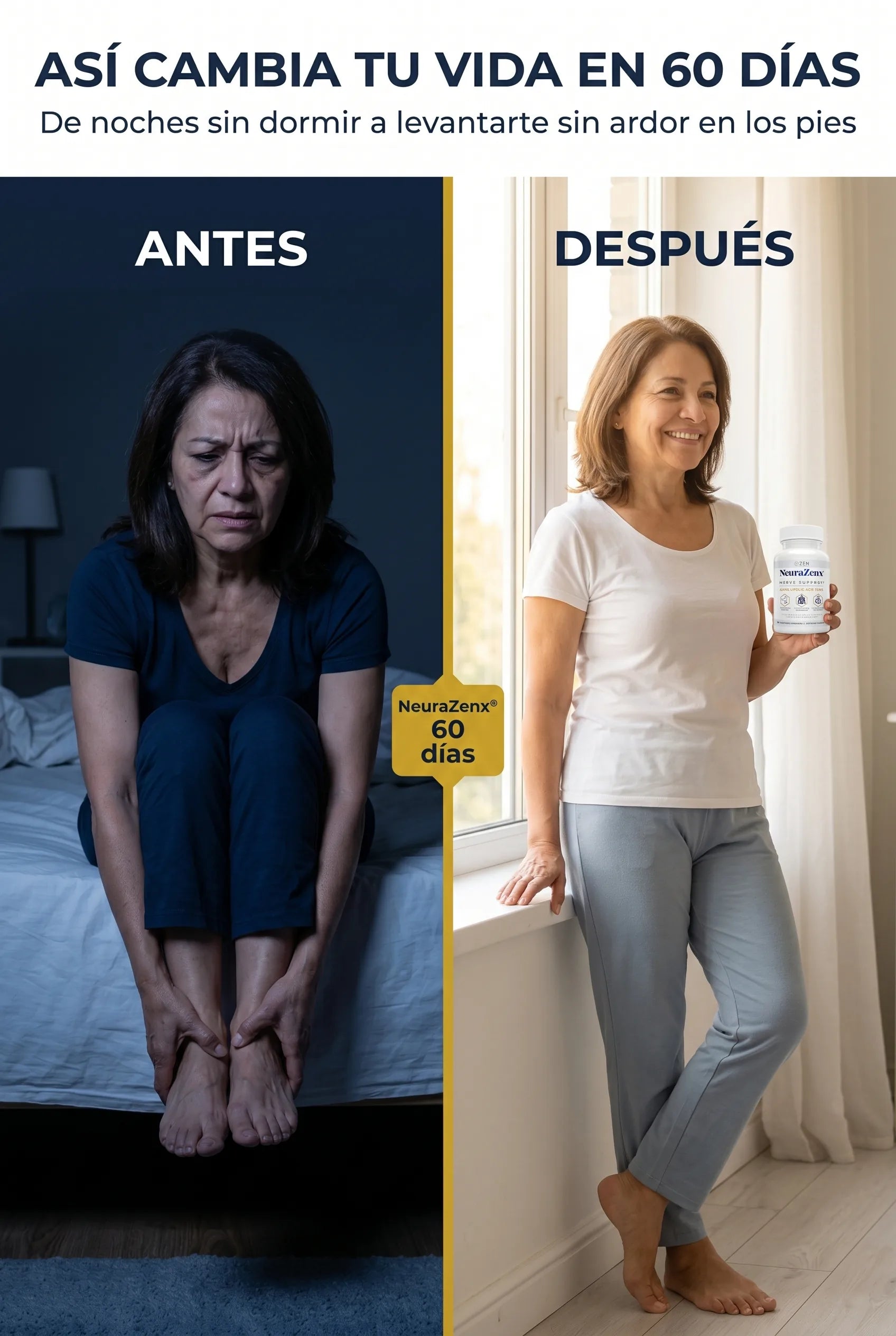 NeuraZenx — Antes y Después