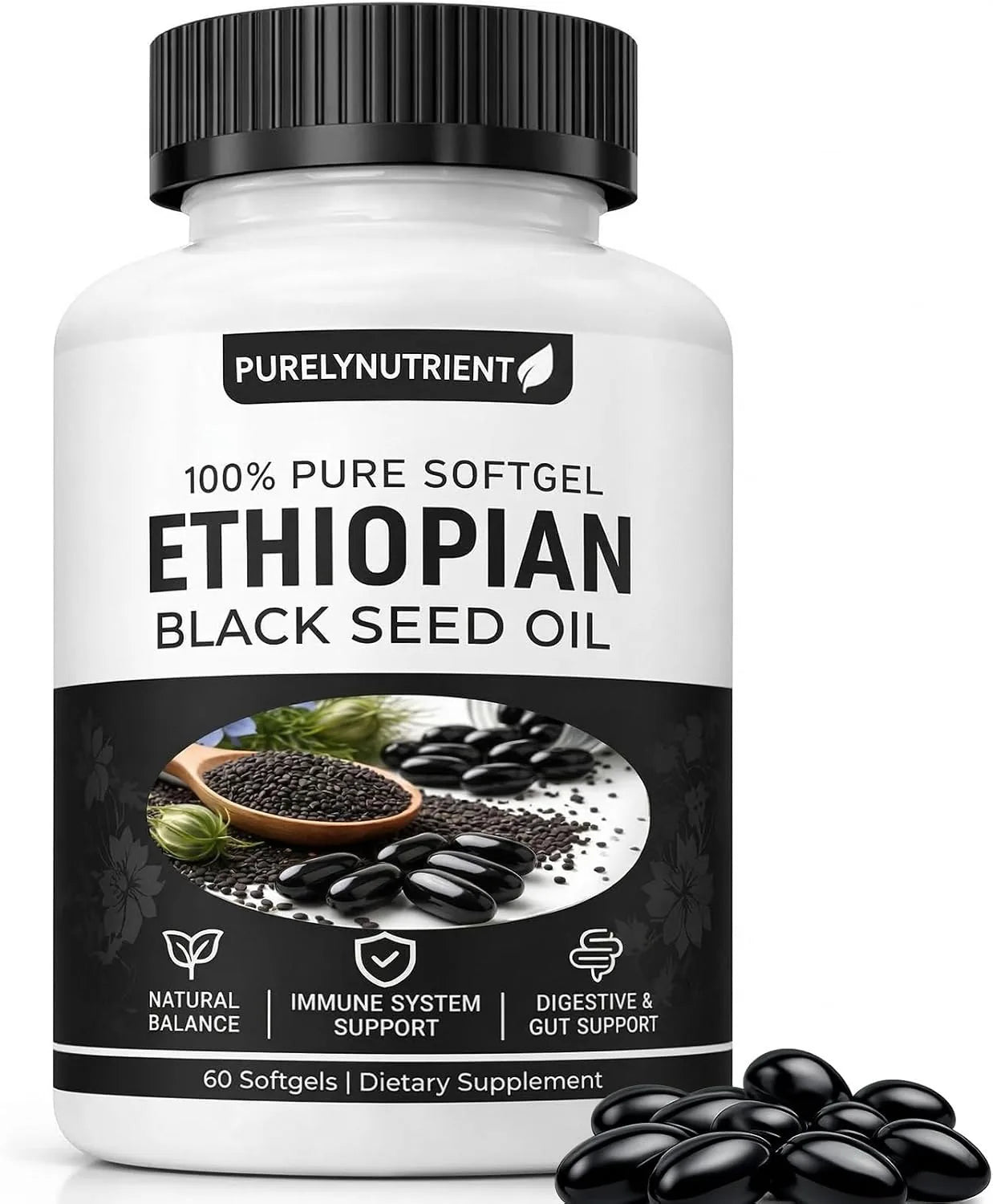 TUVAAZ Aceite de Semilla Negra de Etiopía 4.64% Timoquinona — 2X1 (120 Softgels)